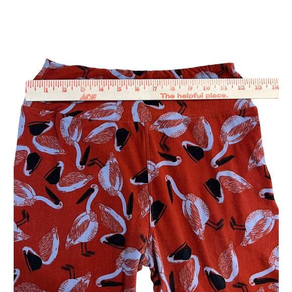 LuLaRoe Pelicans All Over Red ,Gray, Black Sueded Jersey Knit Leggings One Size - Picture 6 of 8